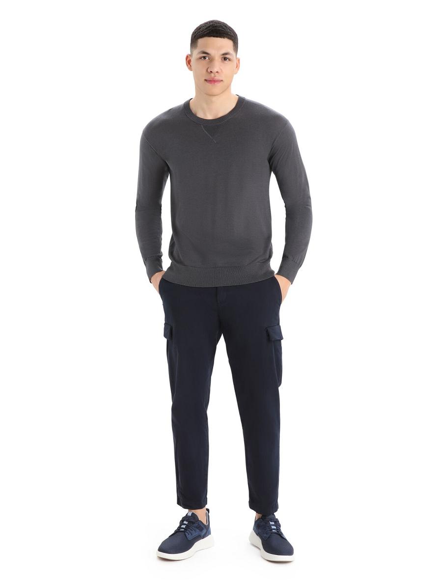 Icebreaker Cool-Lite™ Merino Nova Sweatshirt Miesten Neulepuserot Hopea Harmaat | FI 1216CTVE